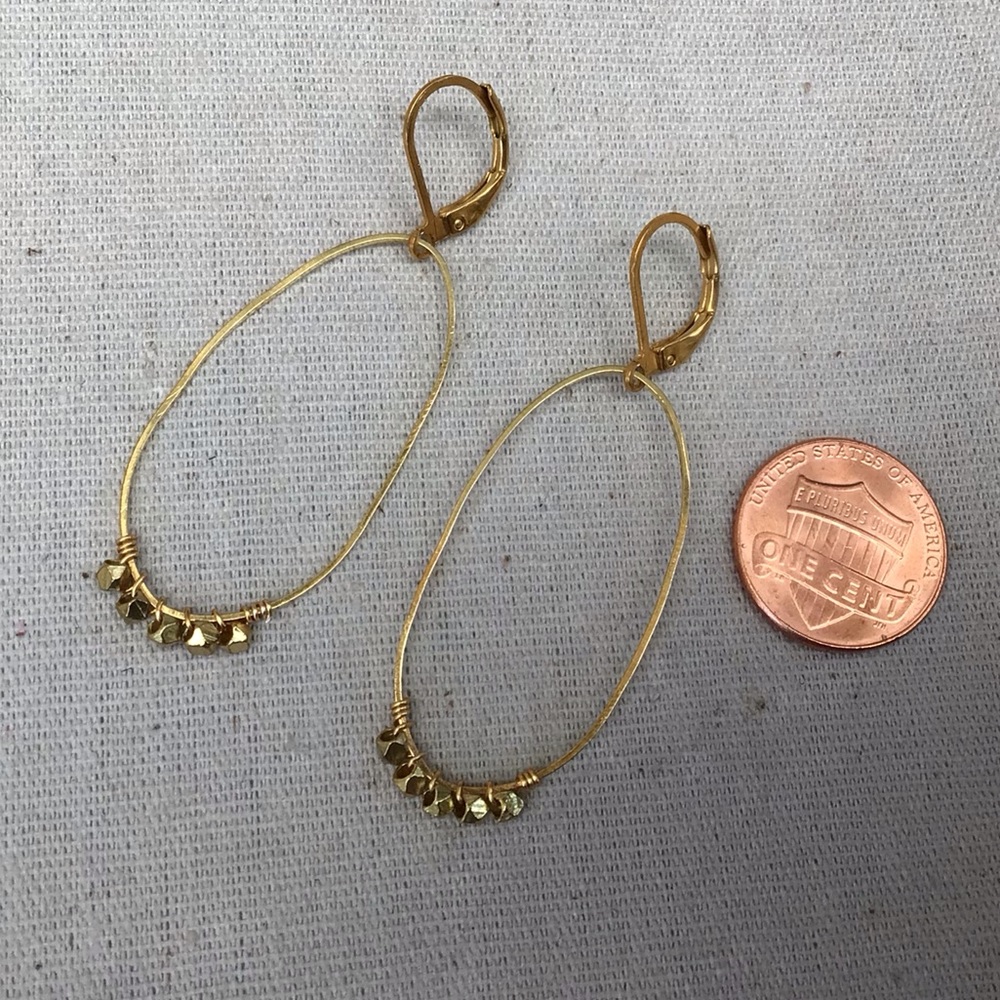 New handcrafted Sundance charm Gold Plated Earrings nugget accent - Picture 6 of 8